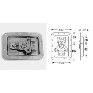 Fermeture papillon encastrée cadenassable cuvette 14mm