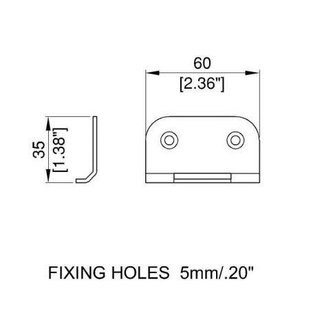 Crochet seul de fermeture noir