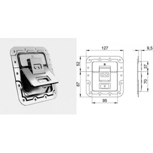 Fermeture encastrée "claplock" 139 x 127 mm