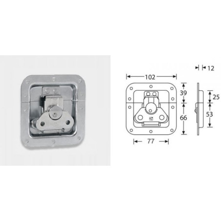 Fermeture papillon encastrée cuvette 12mm