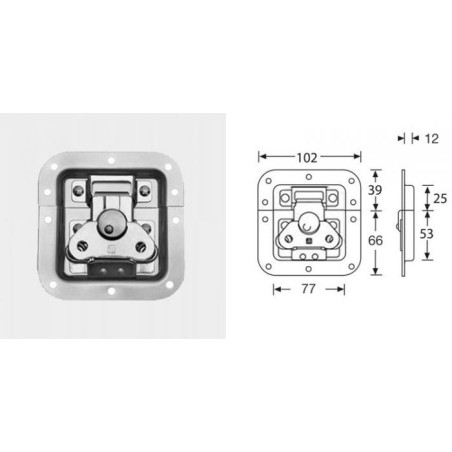 Fermeture papillon encastrée 12mm