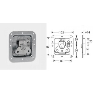 Fermeture papillon encastrée cuvette 14mm avec ressort