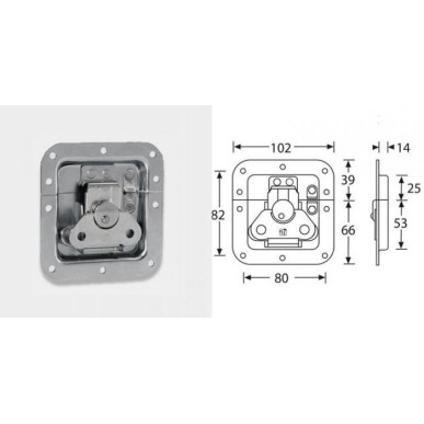 Fermeture papillon encastrée cuvette 14mm avec ressort