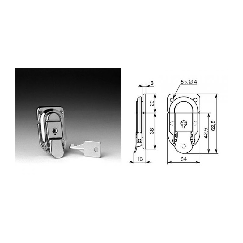 Fermeture grenouillère à clé