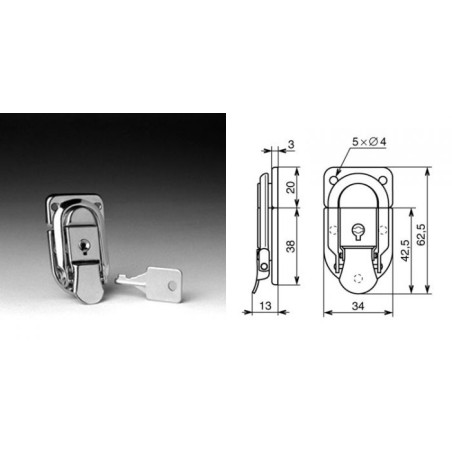 Fermeture grenouillère à clé