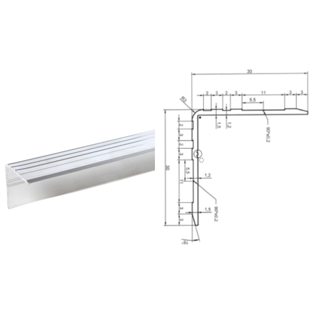 Cornière d'angle 30 x 30 (le mètre) Reduxa