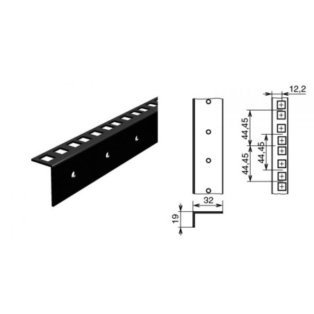 Profilé de rack simple à trous carrés