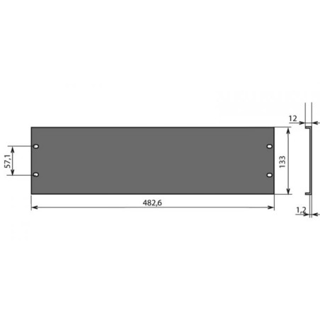 Panneau 19 pouces plat en acier 3U