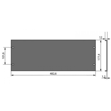 Panneau 19 pouces plat en acier 4U