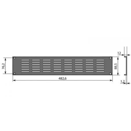 Panneau 19 pouces en acier en U perforé 2U