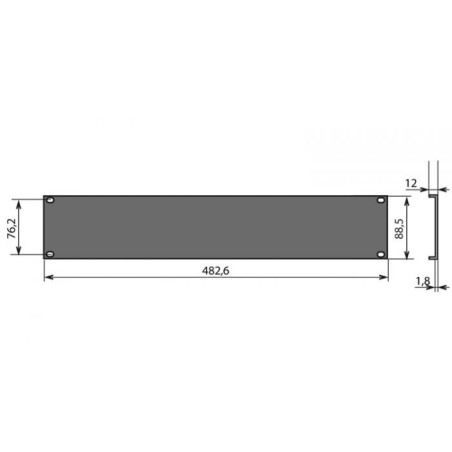 Panneau rackable en U en aluminium 2U