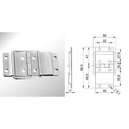 Charnière stop avec arrêt à 95°