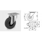 Roulette pivotante diamètre 100mm