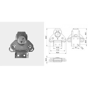 Fermeture papillon grand modèle sans gâche