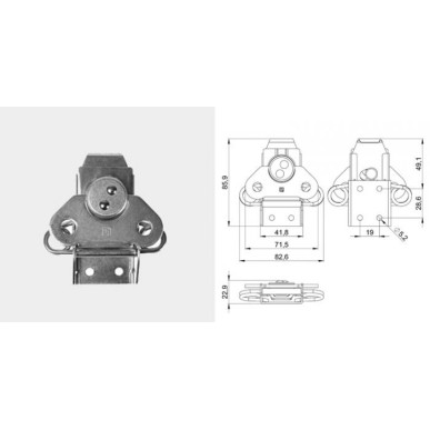 Fermeture papillon grand modèle sans gâche