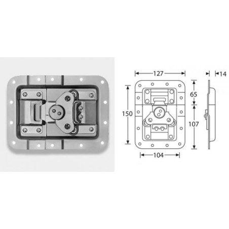 Fermeture papillon encastrée avec découpe profilé d'emboitement