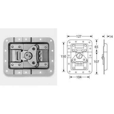 Fermeture papillon encastrée avec découpe profilé d'emboitement