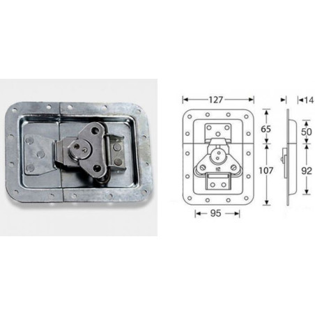 Fermeture papillon encastrée cuvette 14mm