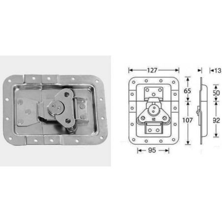 Fermeture papillon encastrée cuvette 14mm