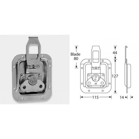 Fermeture papillon à lame rabattable