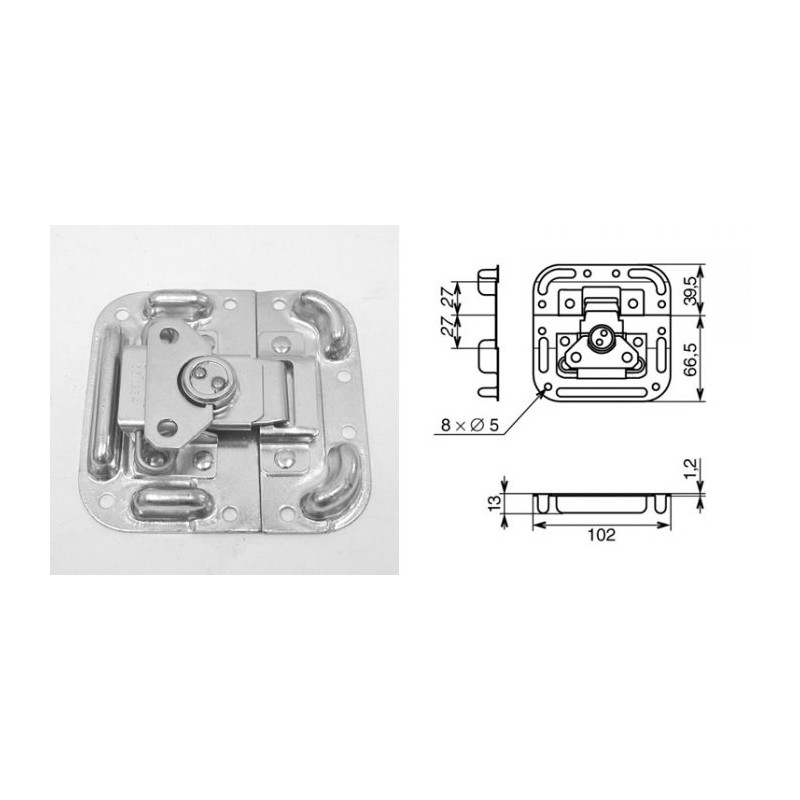 Fermeture papillon sur plaque avec décrochement