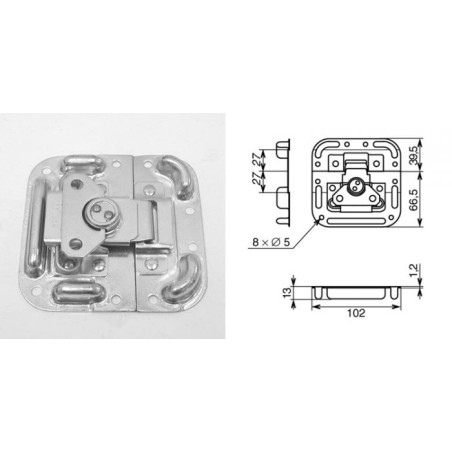 Fermeture papillon sur plaque avec décrochement