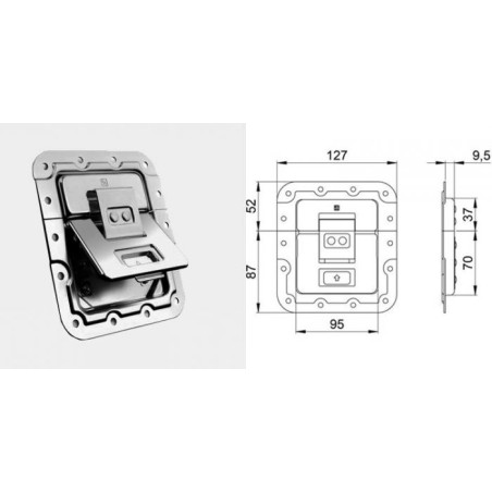 Fermeture encastrée "claplock" 139 x 127 mm