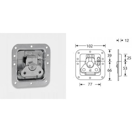 Fermeture papillon encastrée avec ressort cuvette 12mm