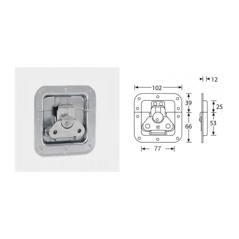 Fermeture papillon encastrée cuvette 12mm Fermeture papillon encastrée cuvette 12mm