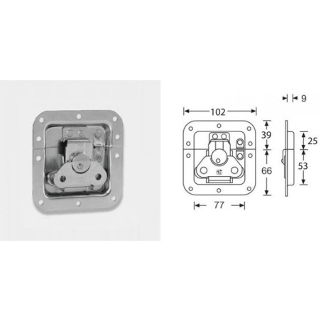 Fermeture papillon encastrée cuvette 9mm