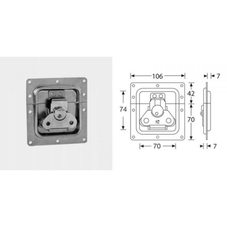Fermeture papillon encastrée cuvette 7mm