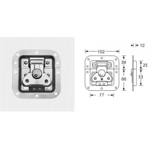 Fermeture papillon encastrée 12mm