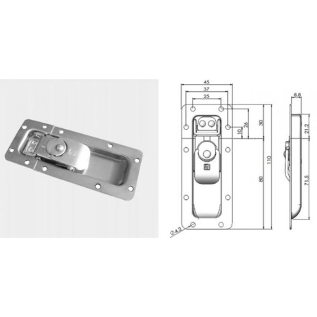 Fermeture papillon encastrable "Super Mini"