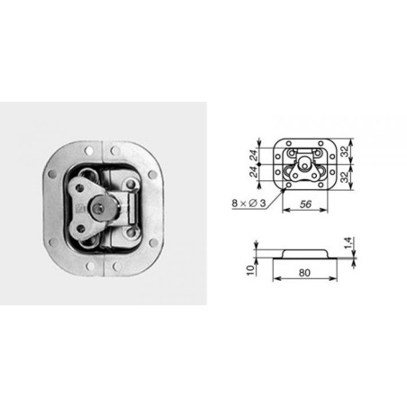 Mini fermeture papillon encastrable cuvette 10mm