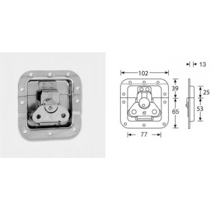 Fermeture papillon encastrée cuvette 14mm avec ressort