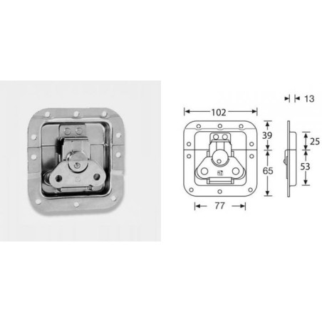 Fermeture papillon encastrée cuvette 14mm avec ressort