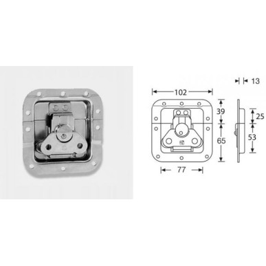 Fermeture papillon encastrée cuvette 14mm avec ressort