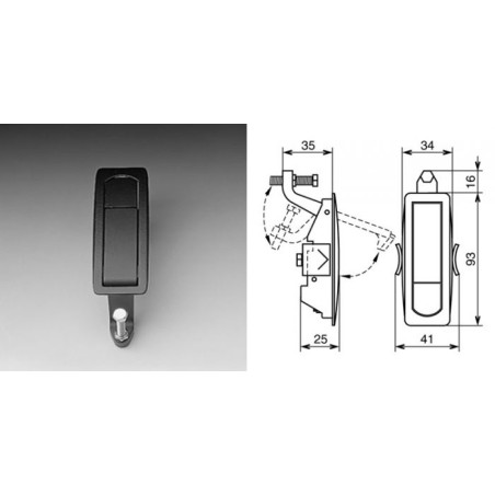 Fermeture encastrée à levier