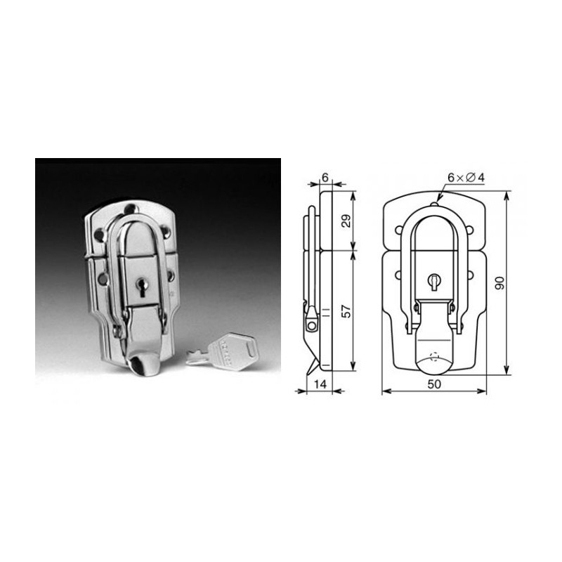 Femeture grenouillère à clé