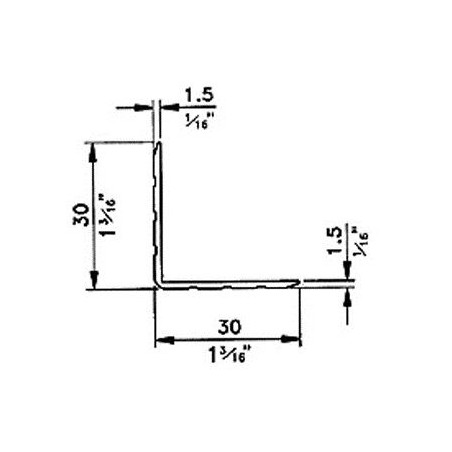 Cornière d'angle aluminium 30 x 30 mm noire (le mètre)