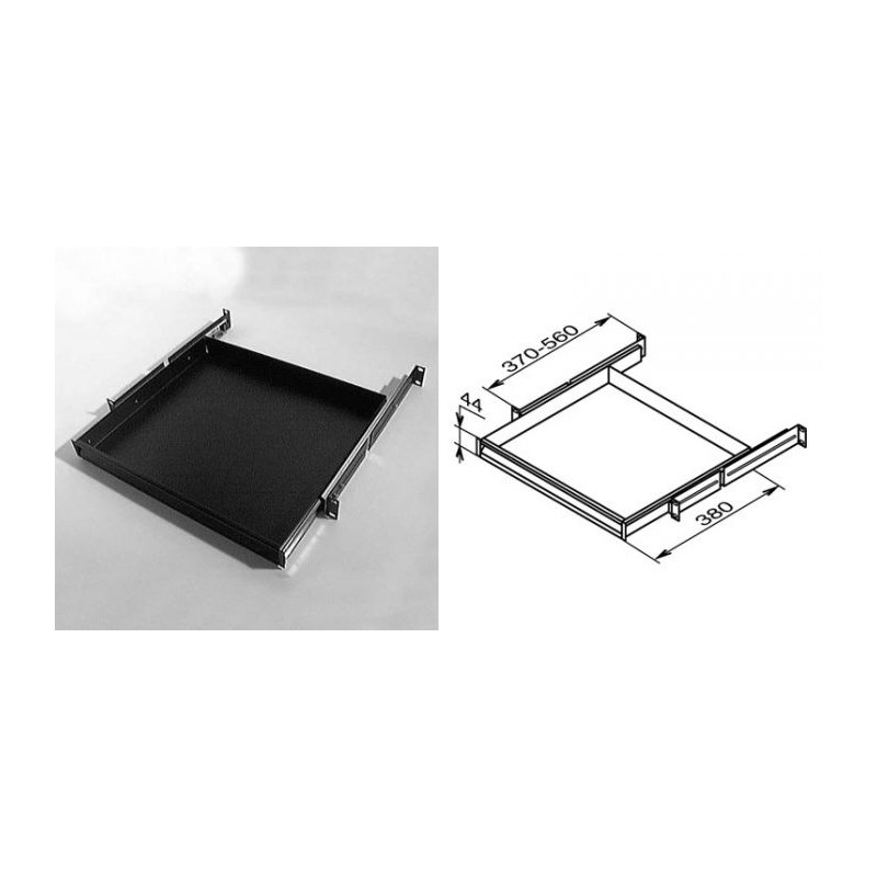 Tablette coulissante ou tiroir 1U