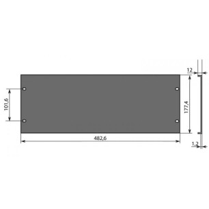 Panneau 19 pouces plat en acier 4U