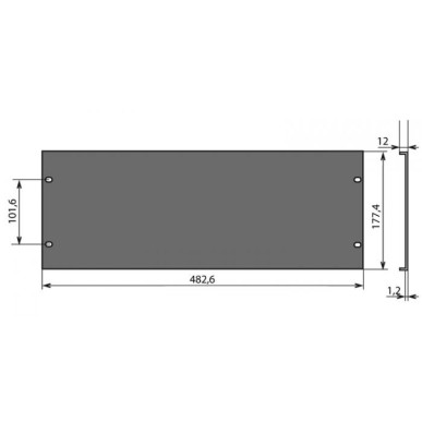Panneau 19 pouces plat en acier 4U