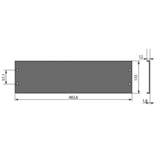 Panneau rackable en U en aluminium 3U