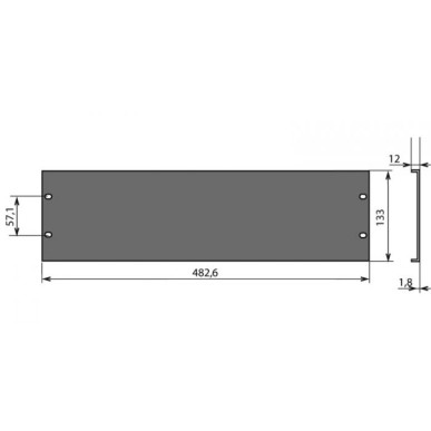 Panneau rackable en U en aluminium 3U