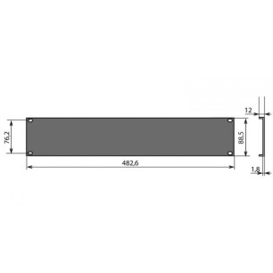 Panneau rackable en U en aluminium 2U
