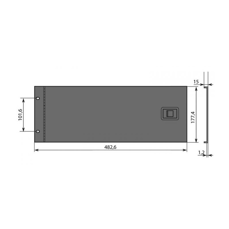 Panneau 19 pouces acier avec porte 4U
