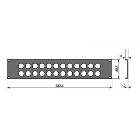 Panneau rackable 2U pour 24 XLR