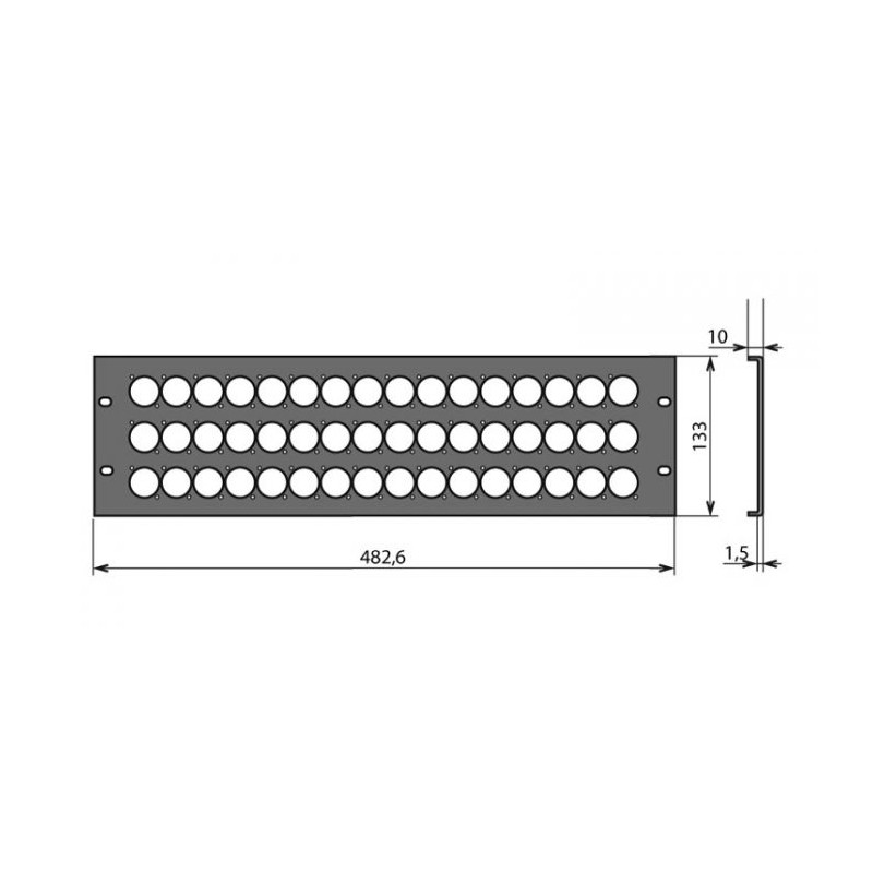 Panneau rackable 3U pour 48 XLR