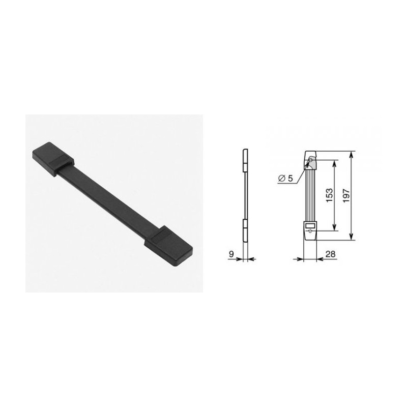 Poignée rétractable 197mm